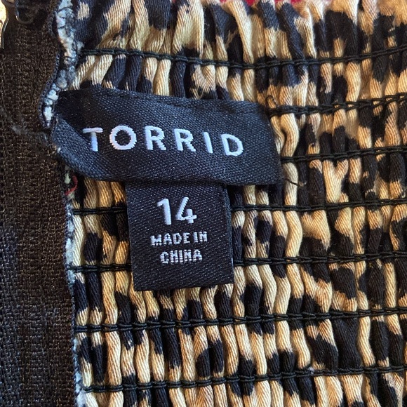 torrid Plus Size 14 Red Animal Print Sleeveless Cocktail Dress 3212 - Picture 9 of 11